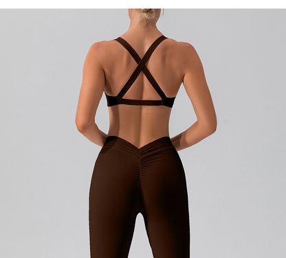 Twisted front sports bra
