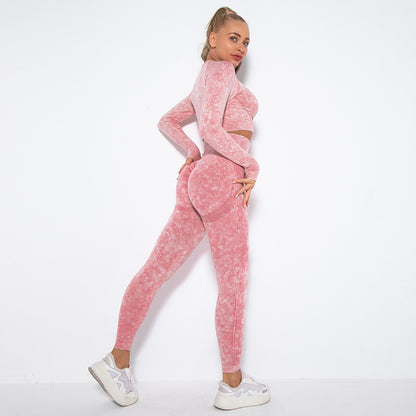 Long Sleeve Trousers Suit-Washed Watermelon Red