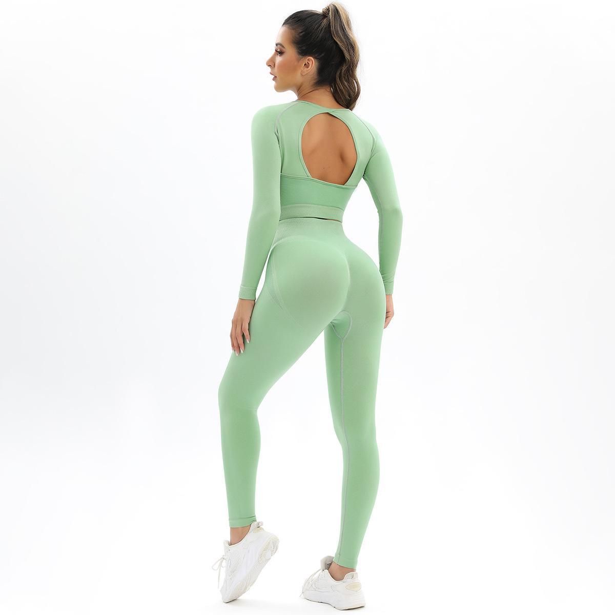 Long Sleeve Trousers Suit-Green