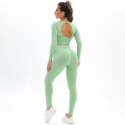 Long Sleeve Trousers Suit-Green
