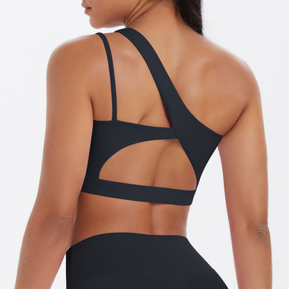 One shoulder sports bra