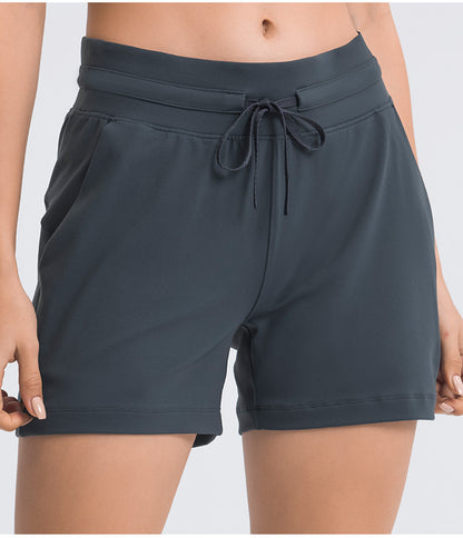 Casual workout shorts with drawstring