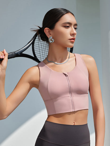 Zip front high support top