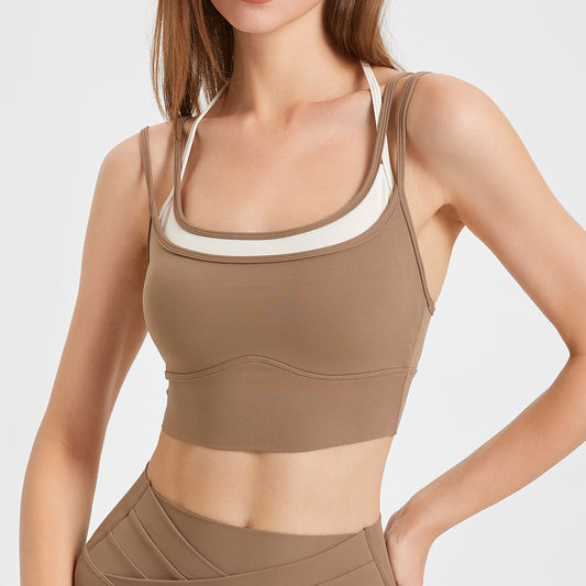 Contrast insert sports bra