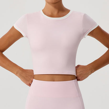 Contrast trim cropped top