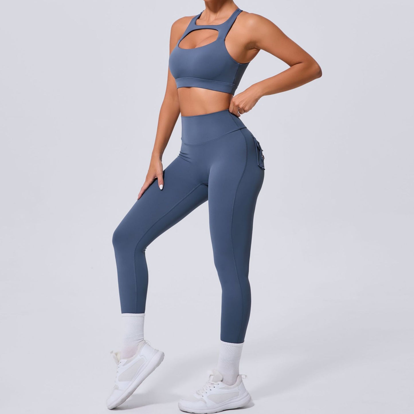 Cut out front sports bra