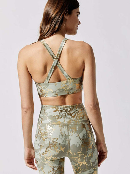 Printed two piece leggings & bra set