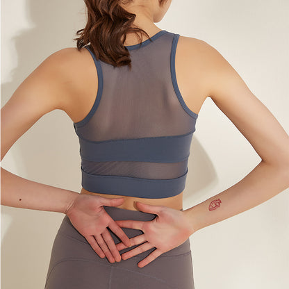 Mesh insert sports bra