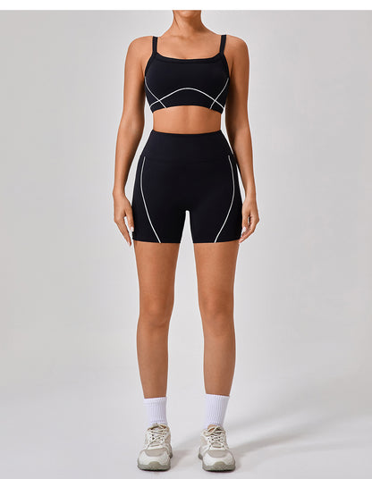 Contrast trim high support bra