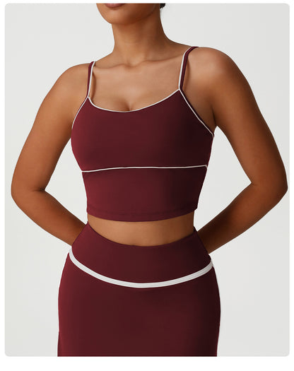 Contrast trim sports bra