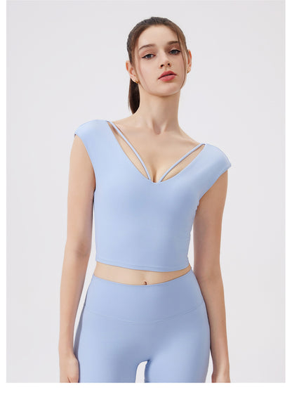 V neck cropped vest