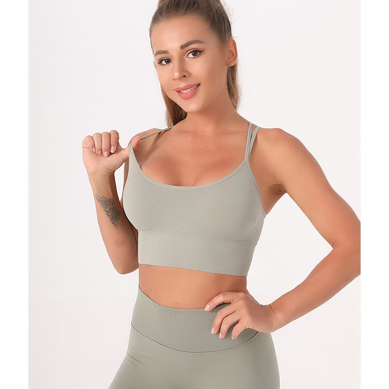 Cross back medium support bra