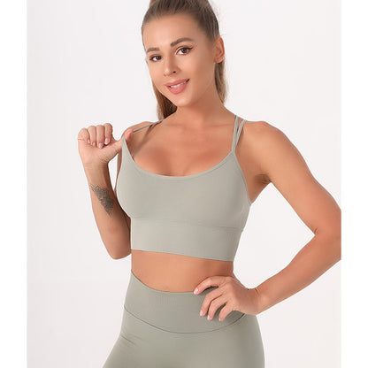 Cross back medium support bra