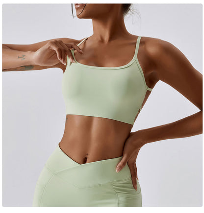 Cross back sports bra