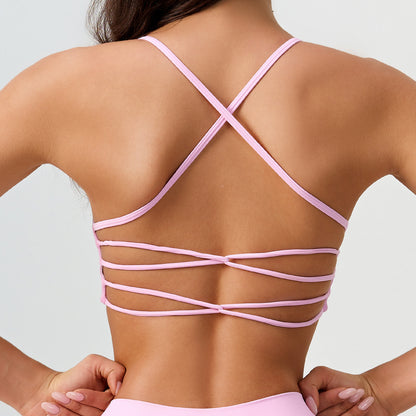 Cross back sports bra