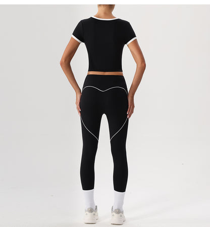 Contrast trim cropped top