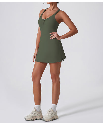 Zip front fitness dress