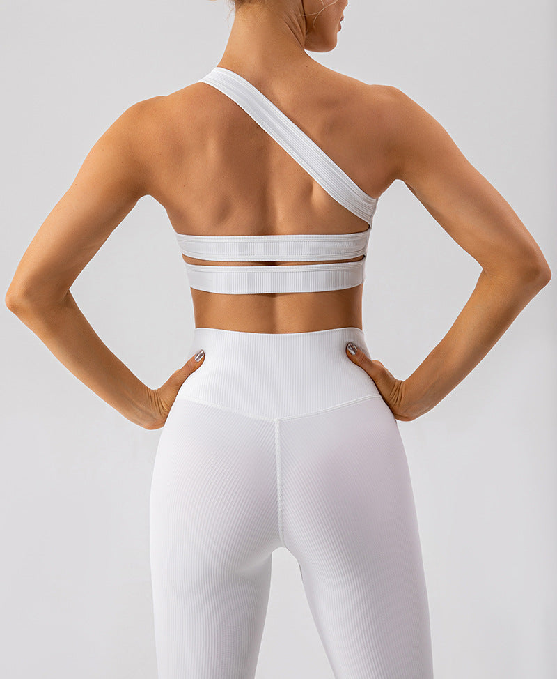 One shoulder sports bra