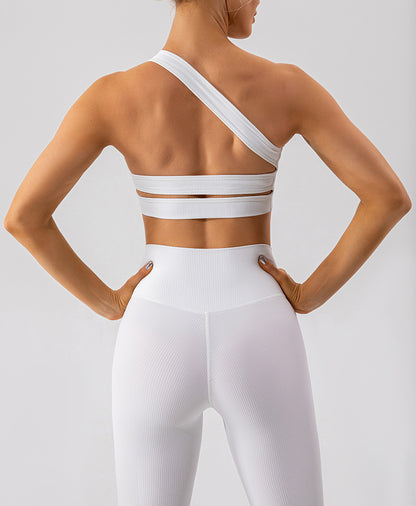 One shoulder sports bra