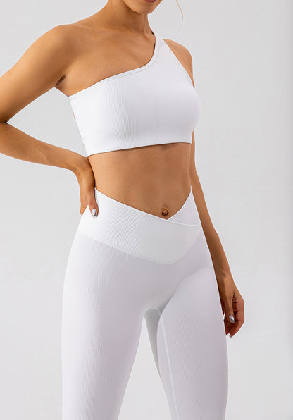 One shoulder sports bra