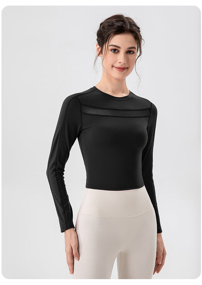 Mesh insert cropped top
