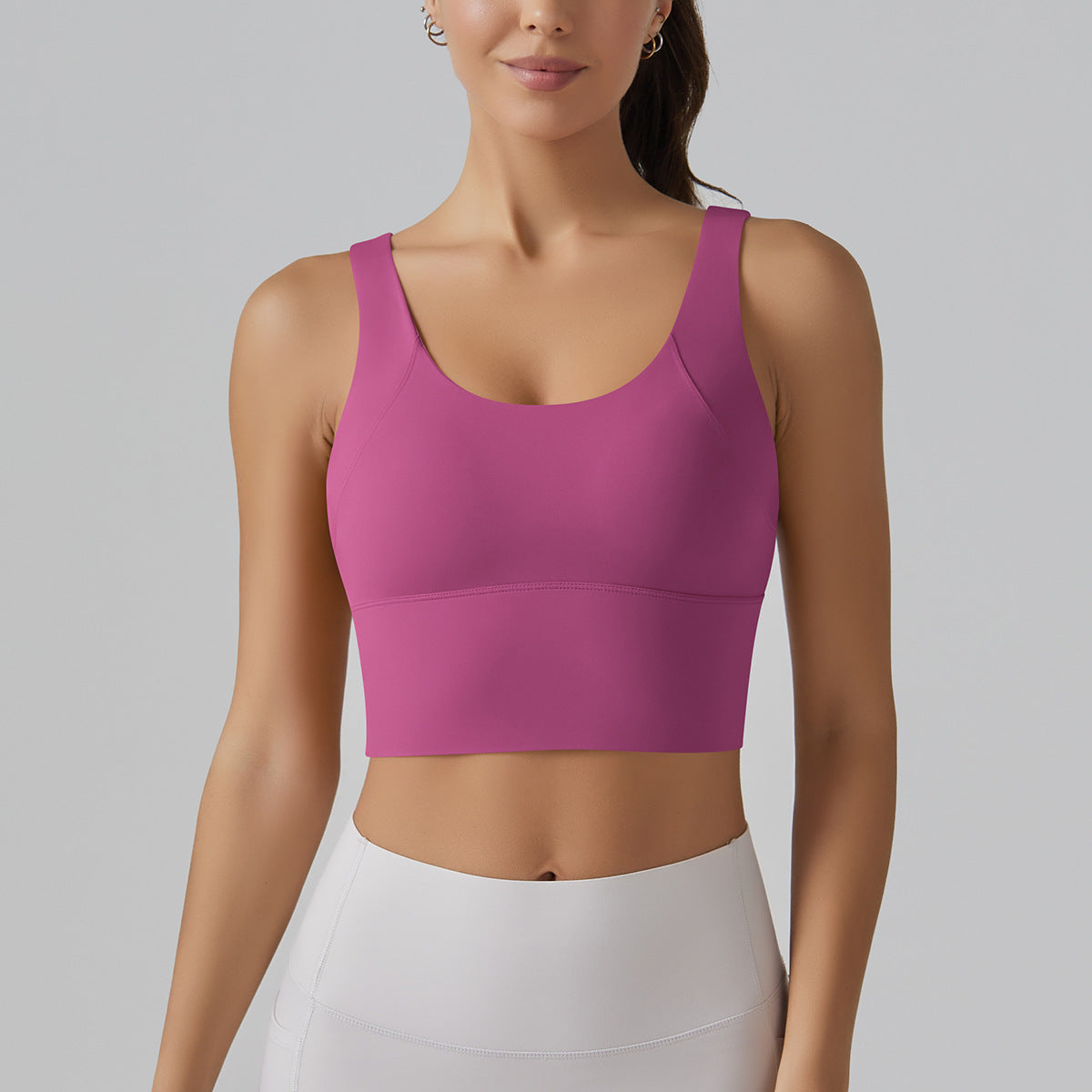 Seamless deep back sports bra