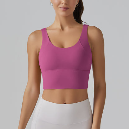 Seamless deep back sports bra