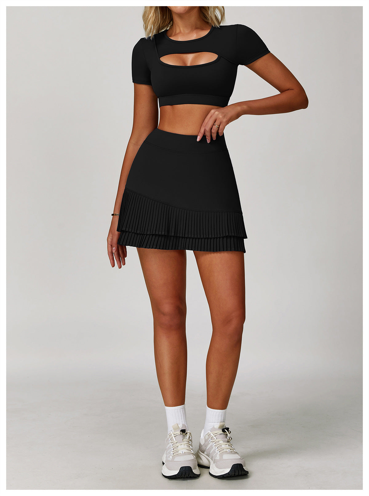 Pleated tennis skort