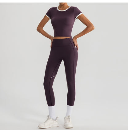 Contrast trim cropped top