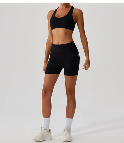 Cross back sports bra