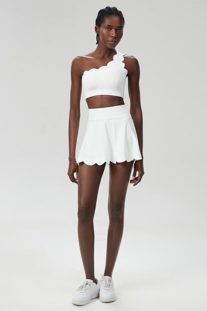 Scallop edge tennis skirt