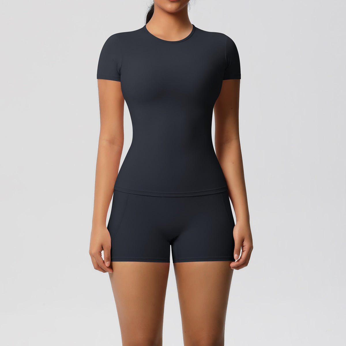 Brushed soft top and hot pants set