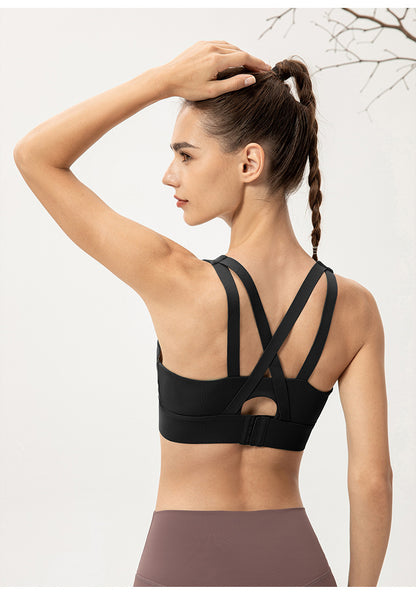 Cross back sports bra
