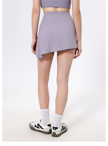 Asymmetric hem fitness skort