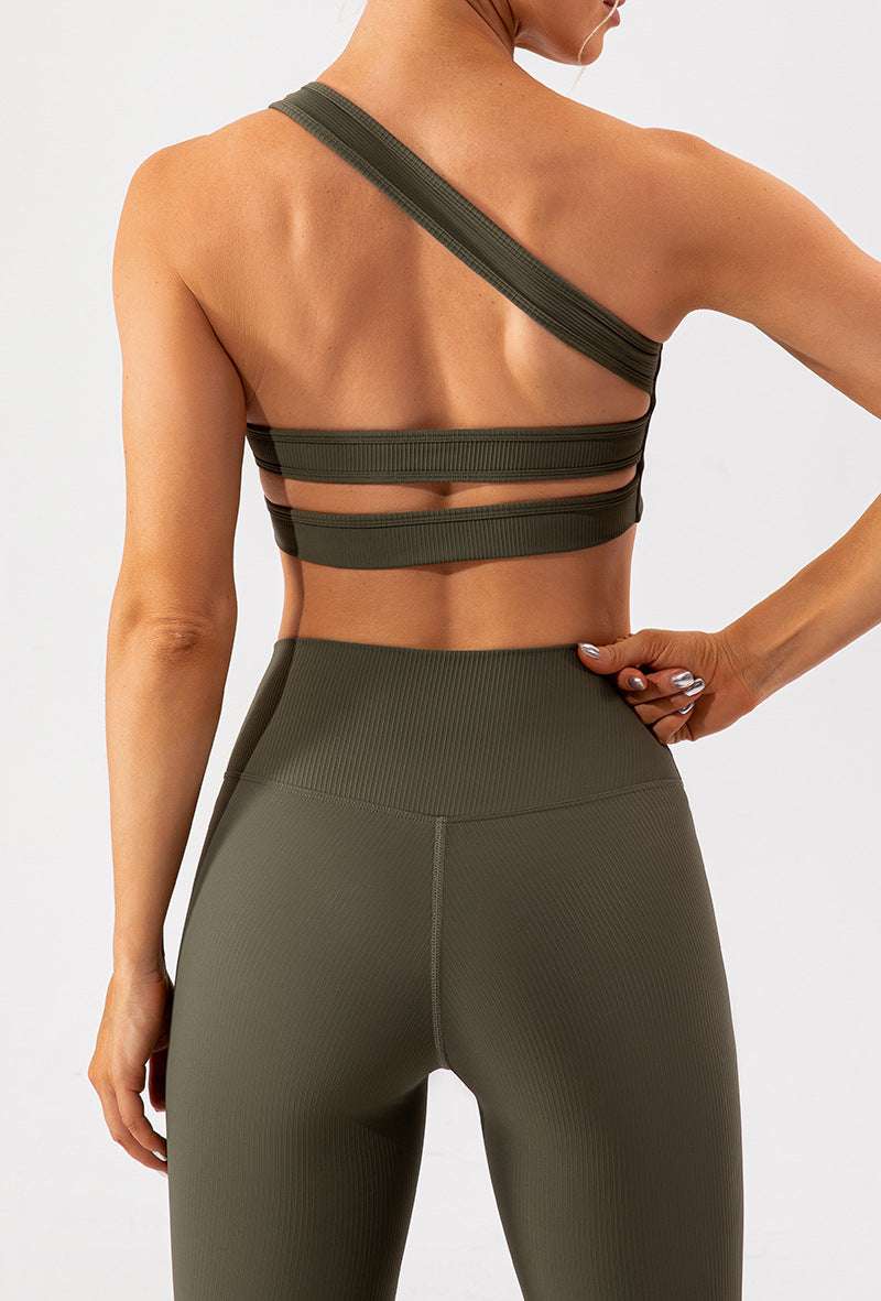 Spring Nude Feel Exercise Strap Beauty Back Exercise Body Hugging Suit Running Breathable Quick Drying Yoga Clothes Women