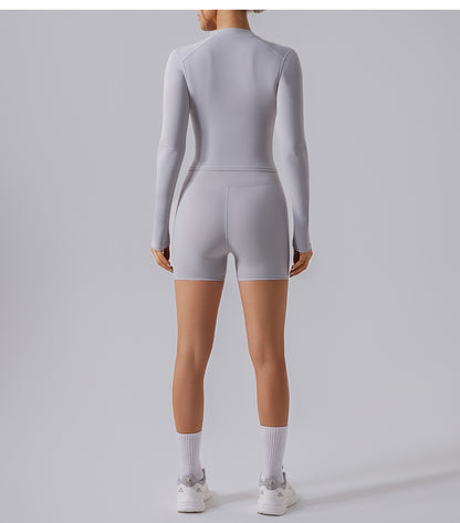 Zip front top with pockets