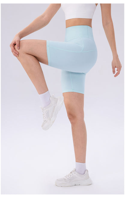 High rise biker shorts