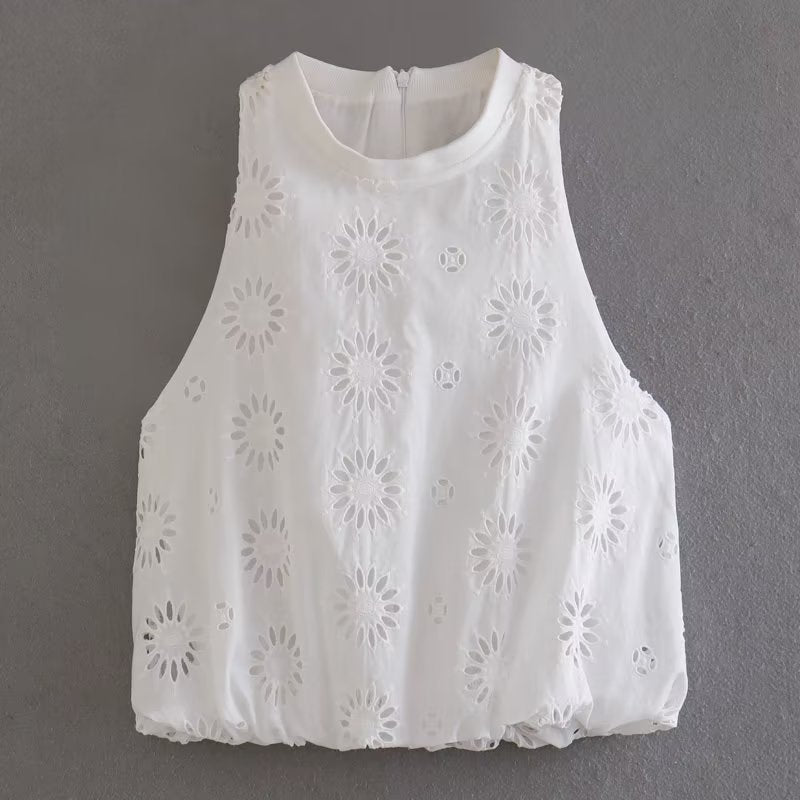 Cut out embroidery two piece set