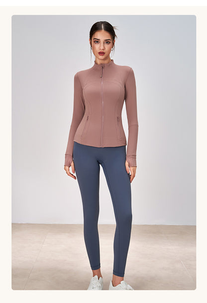 Zipped Stand Collar jacket