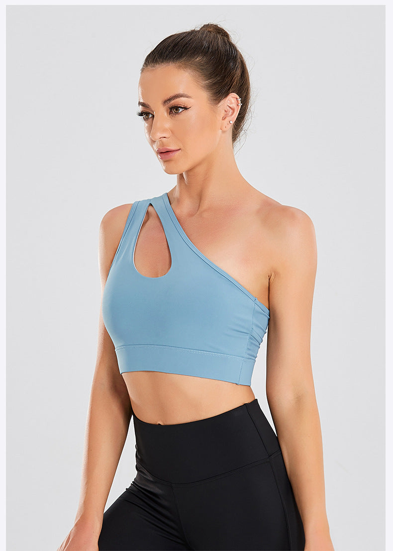 One shoulder sports bra