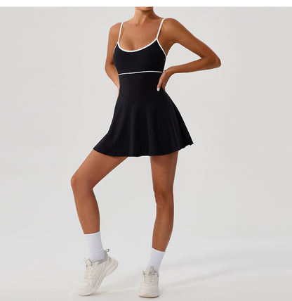 Contrast piping tennis dress