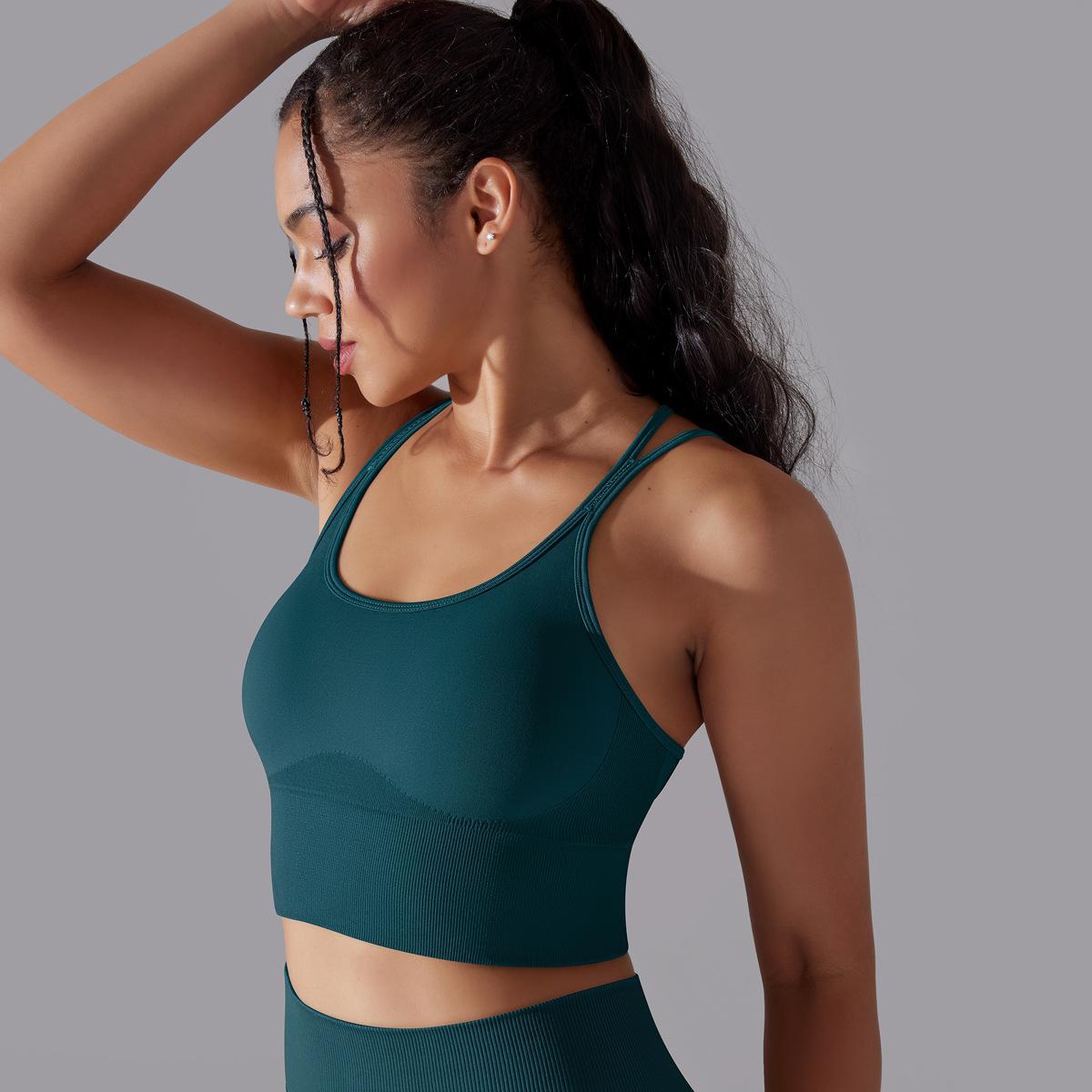 Cross back high support sports bra