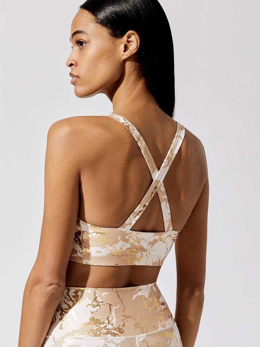 Printed two piece leggings & bra set