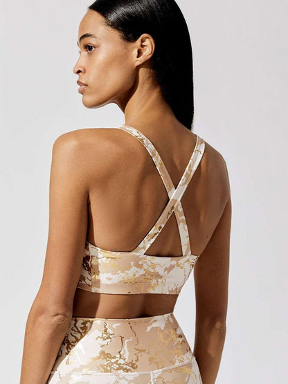 Printed two piece leggings & bra set