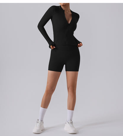 Zip front top with pockets