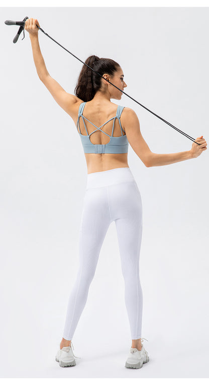 Cross back sports bra