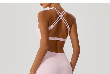 Cross back sports bra