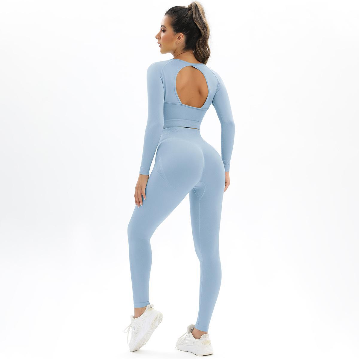 Long Sleeve Trousers Suit-Sky Blue