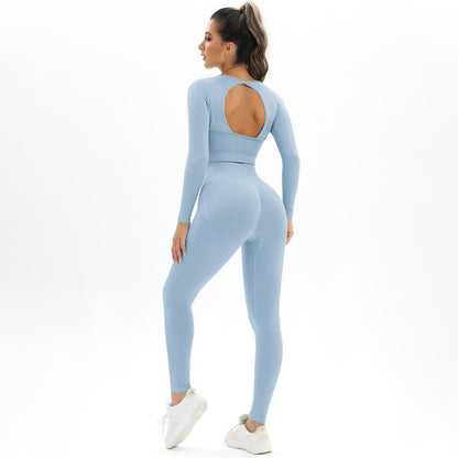 Long Sleeve Trousers Suit-Sky Blue