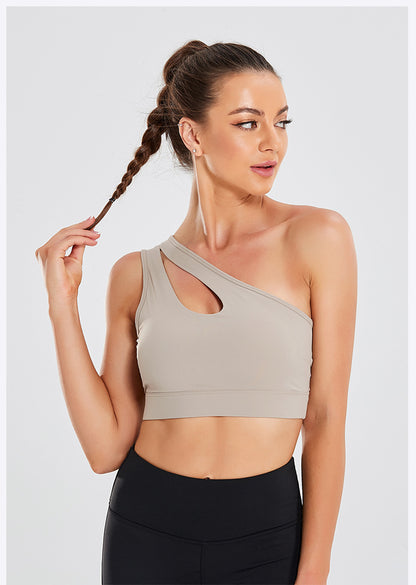 One shoulder sports bra